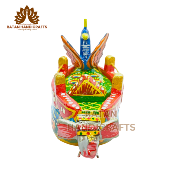 Lacquer Wooden Boat Or Handmade Handpainted Handicraft Nauka Vihar Naav for Home Decor Collectible Showpiece from Varanasi Karigar - Image 5
