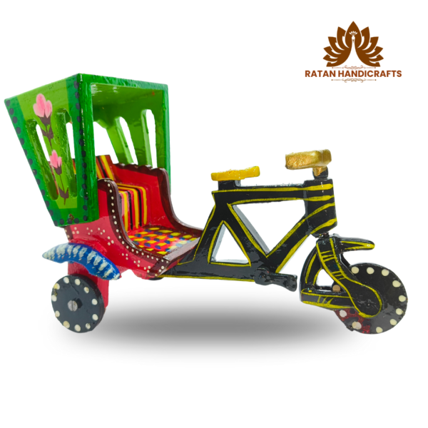 Rickshaw Vehicle Wooden Toys Handmade Handpainted Push and Pull Toys for Kids Home Decor Items - Image 6